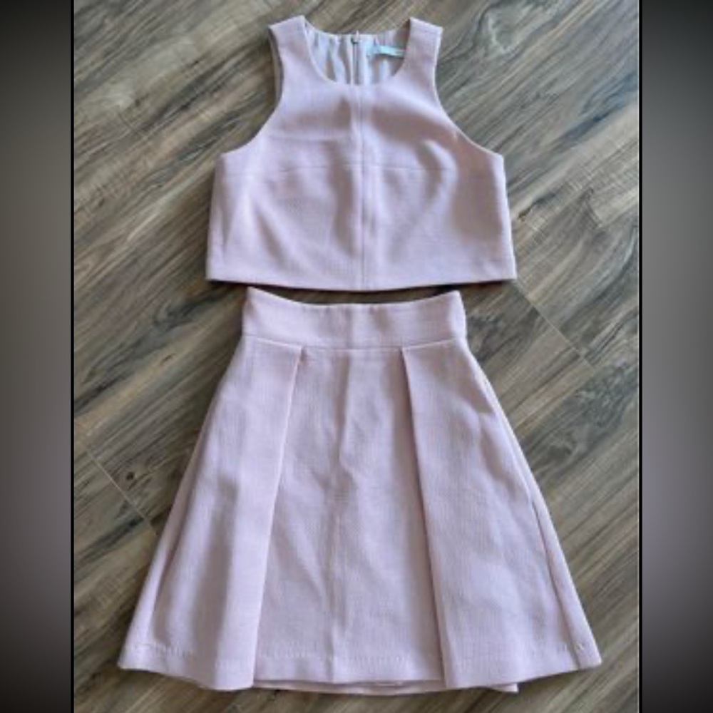 Blush pink skirt two piece set